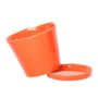 Tika Pot With Saucer – Chive – Orange – 5″